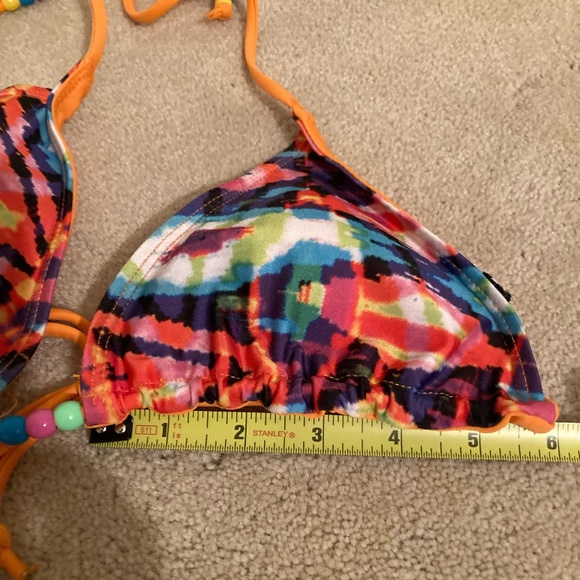 Maui Bikini Multicolored Multi Beads Ties 2 Pc Swimsuit - Picture 5 of 8